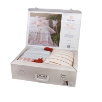 Çift Kişilik Zest Mavi Pamuk Yatak Örtüsü Nevresim Seti