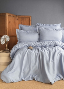 King Size Ellie Blue Bambu Nevresim Takımı