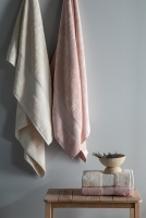 Lotus 90x150 CM 4'Lü Blush/Ekru Havlu Aile Seti