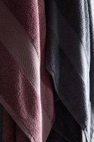 Lotus 90x150 CM 4'Lü Gül Kurusu/Koyu Gri Havlu Aile Seti