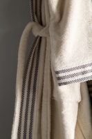 Penye Modeo Bornoz Antrasit/Ekru Aile Seti