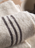 Penye Modeo Bornoz Antrasit/Ekru Aile Seti