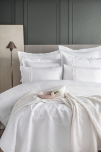Tek Kişilik Belmont White Timeless Yatak Örtüsü Nevresimli Prime Set